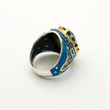 خاتم رجالي يدوي من الفضة الإسترلينية بشكل بيضاوي مع تورمالين | هدية مجوهرات حرفي تركي