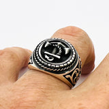 خاتم رجالي يدوي الصنع من الفضة الإسترلينية بحجر يغير اللون معبر عن الشعور | هدية حرفي تركي له