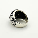 خاتم رجالي يدوي الصنع من الفضة الإسترلينية بحجر يغير اللون معبر عن الشعور | هدية حرفي تركي له