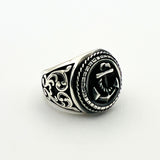 خاتم رجالي يدوي الصنع من الفضة الإسترلينية بحجر يغير اللون معبر عن الشعور | هدية حرفي تركي له