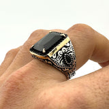 Men's Black Onyx Stone Ring