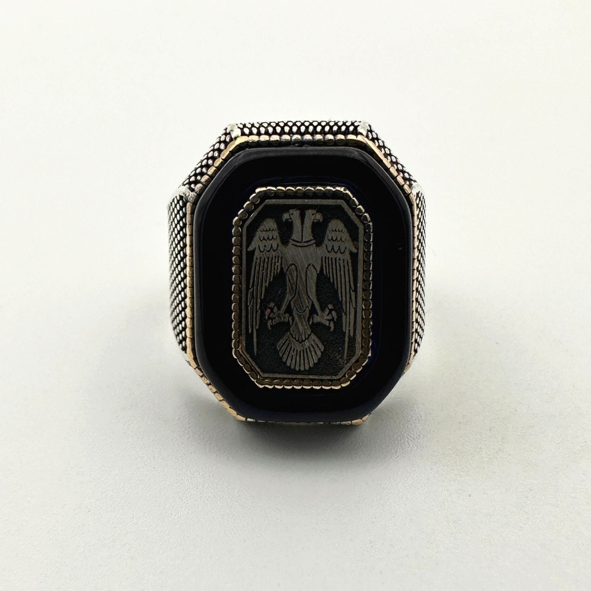 Men's Double Head Turkish Sultan's Signature Seljuk State Handmade Ring