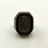 Men's Double Head Eagle Selcuklu Design Silver Ring