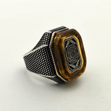 Men's Double Head Eagle Selcuklu Design Silver Ring