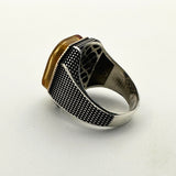 Men's Double Head Eagle Selcuklu Design Silver Ring