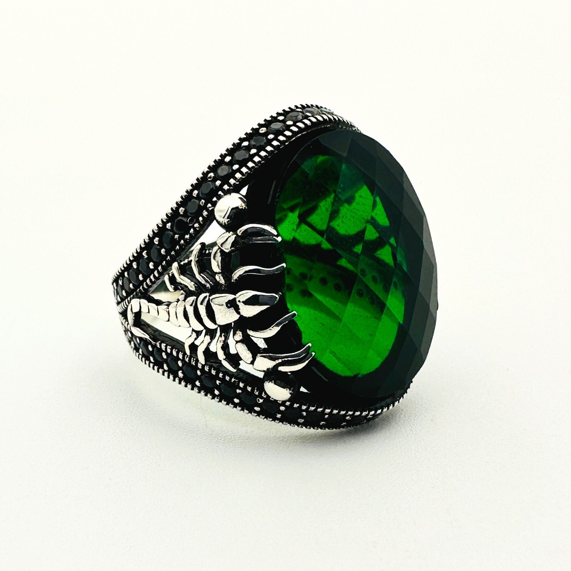 Scorpion Detailed Silver Men's Ring