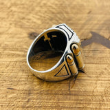 Sapphire Square Stone Men's Ring