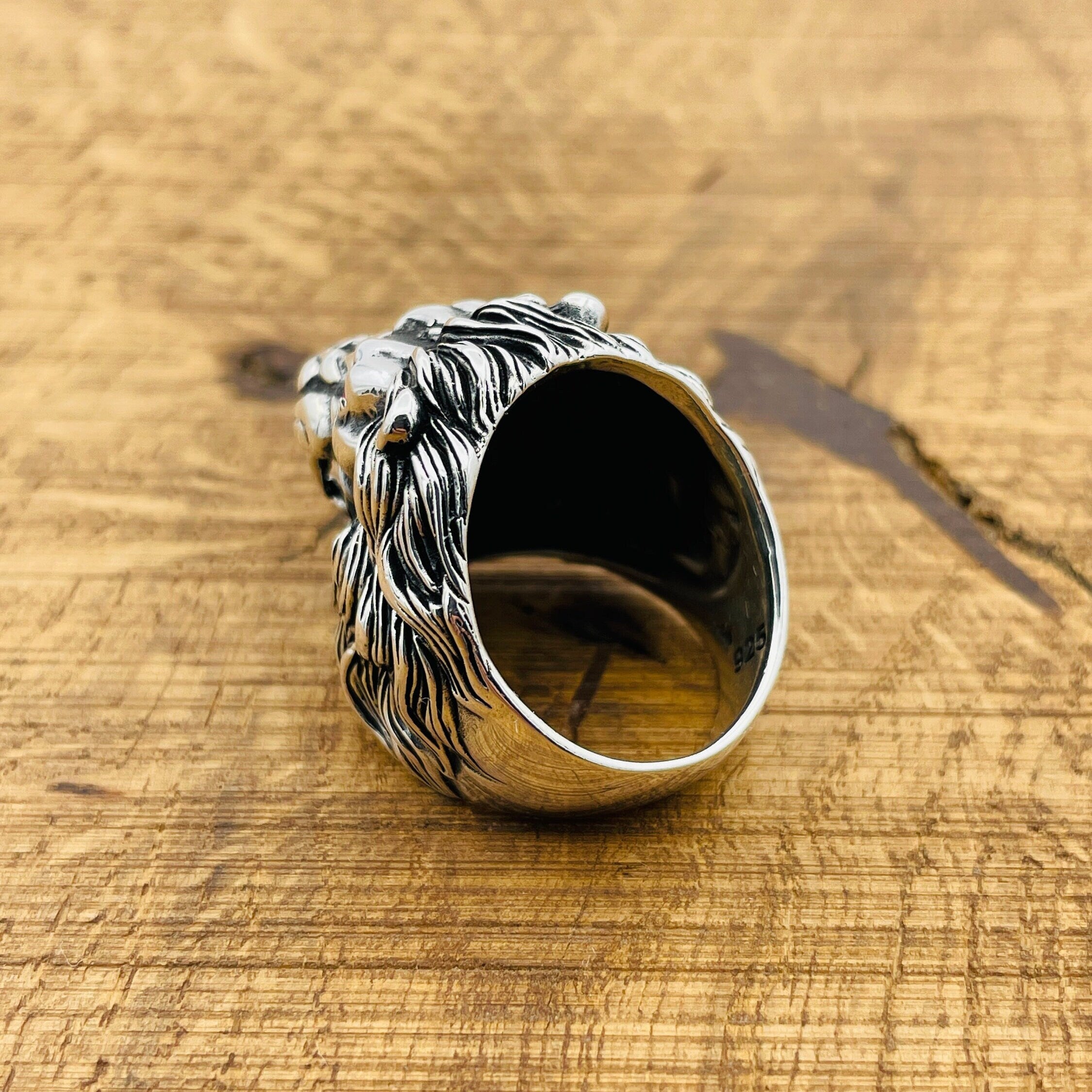 Handcrafted Men's 925 Sterling Silver Lion Ring – Bold Statement & African-Inspired Jewelry Gift
