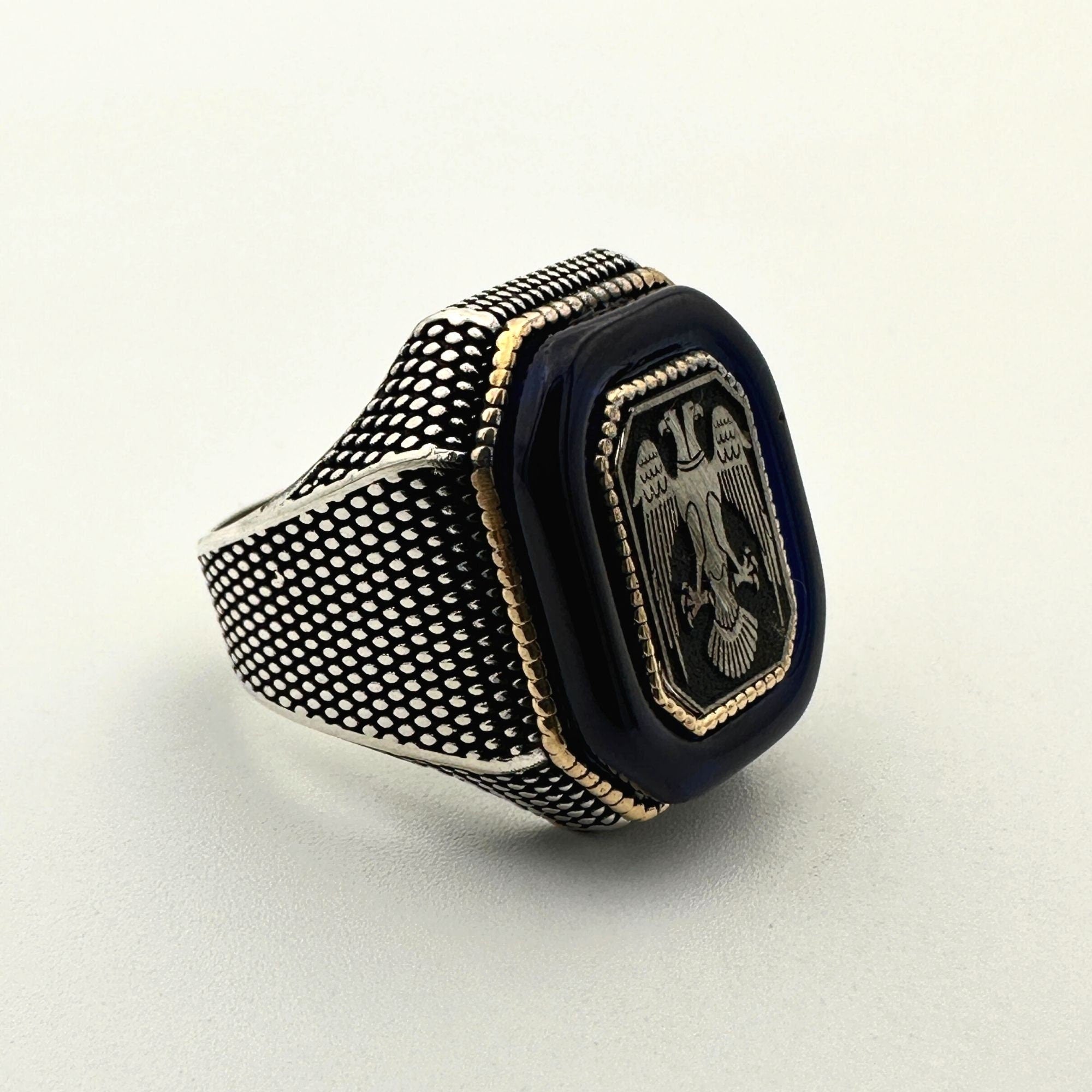 Men's Double Head Turkish Sultan's Signature Seljuk State Handmade Ring