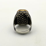 Men's Double Head Eagle Selcuklu Design Silver Ring