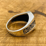 خاتم فضة رجالي مصنوع يدويًا بحجر الزركون