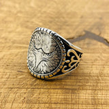 Eagle Face Model Silver Men's Ring