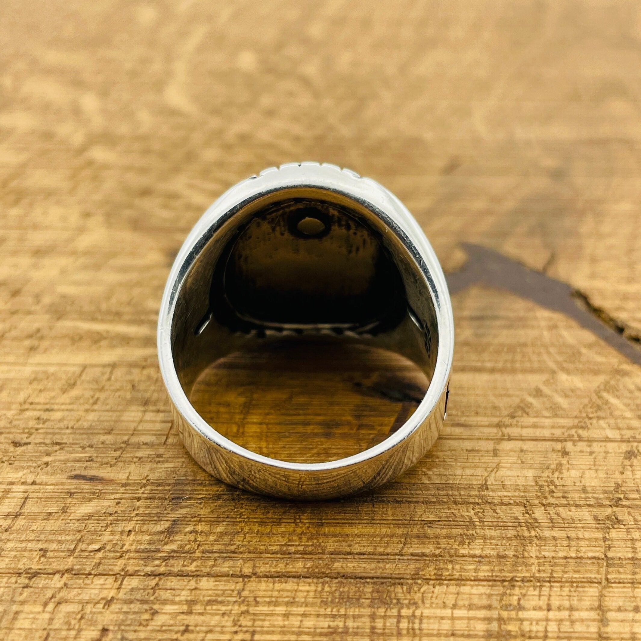 Eagle Face Model Silver Men's Ring