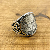 Eagle Face Model Silver Men's Ring