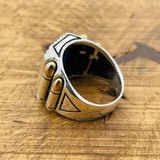 Sapphire Square Stone Men's Ring