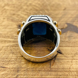 Sapphire Square Stone Men's Ring