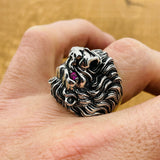 Handcrafted Men's 925 Sterling Silver Lion Ring – Bold Statement & African-Inspired Jewelry Gift