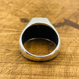 خاتم فضة بحجر العقيق الأسود للرجال