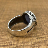 Handmade 925 Sterling Silver Oval Blue Zircon Ring for Men & Women | Minimalist Unisex Gift