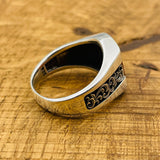 Authentic Handcrafted Men's Red Agate Square Ring | Ottoman Style 925 Sterling Silver Gemstone Jewelry