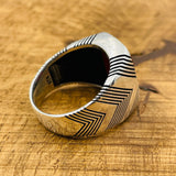 Handmade Turkish Men's Square Red Agate 925 Sterling Silver Ring | Ottoman Inspired Gift