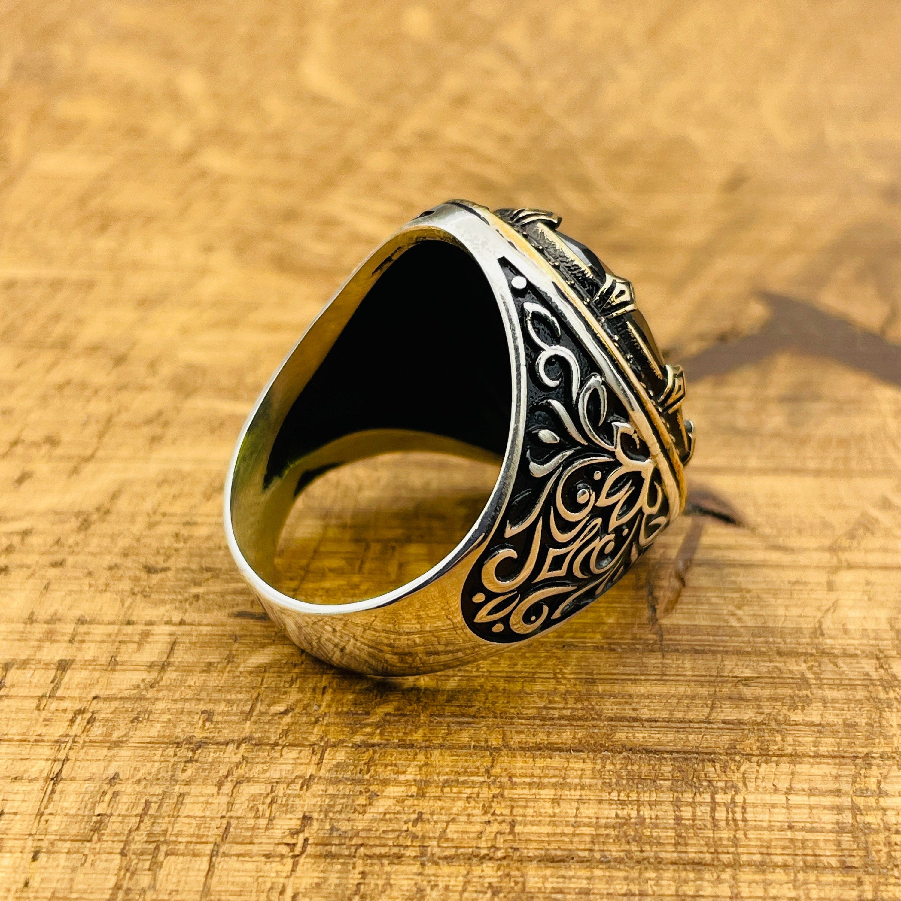 Men's Handcrafted 925 Sterling Silver Green Peridot Oval Ring - Bold Statement Gift