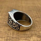 خاتم فضة بحجر ياقوت أحمر للرجال