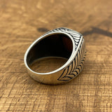 خاتم عين النمر من الفضة الإسترلينية 925 على الطراز العثماني مصنوع يدوياً للرجال