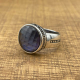 Handmade 925 Sterling Silver Oval Blue Zircon Ring for Men & Women | Minimalist Unisex Gift