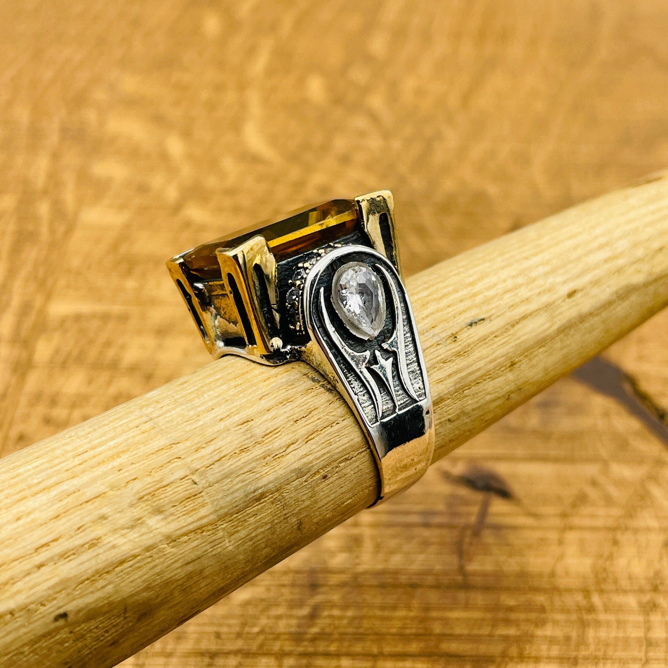 خاتم زولتانيت تركي يدوي الصنع من الفضة الإسترلينية - حجر كريم سحري يغير لونه للنساء