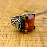 Turkish Handmade 925 Sterling Silver Ruby Ring with Ottoman Design for Women