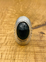 خاتم فضة إسترليني 925 مرصع بالزمرد مستوحى من الطراز العثماني مصنوع يدويًا للنساء