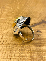 خاتم حجر تورمالين بارايبا من الفضة الإسترلينية 925 مصنوع يدوياً تركي - هدية مجوهرات أنيقة وبارزة