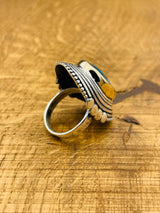 خاتم فضة استرليني 925 مزين بحجر أكوامارين أزرق تركي مصنوع يدوياً بشكل رائع