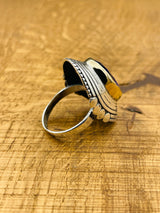 خاتم فضة استرليني 925 مرصع بأحجار الياقوت الأزرق العثماني المصنوع يدوياً بشكل رائع