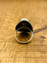 Elegant Ottoman Style Champagne Citrine Ring - 925 Sterling Silver & 20x30mm Stone