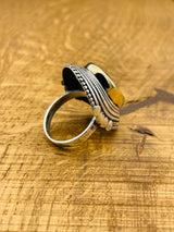 Elegant Ottoman Style Champagne Citrine Ring - 925 Sterling Silver & 20x30mm Stone