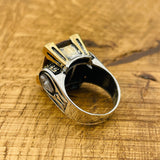 خاتم زولتانيت تركي يدوي الصنع من الفضة الإسترلينية - حجر كريم سحري يغير لونه للنساء