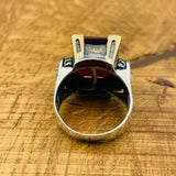 Exquisite Handmade Ottoman Style Ruby Ring - 925 Sterling Silver for Women