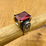Exquisite Handmade Ottoman Style Ruby Ring - 925 Sterling Silver for Women