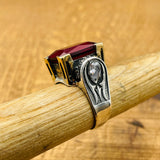 Exquisite Handmade Ottoman Style Ruby Ring - 925 Sterling Silver for Women