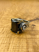 خاتم عثماني من الفضة الإسترلينية والجزع مصنوع يدويًا للنساء | مجوهرات تركية أصلية من الحرفيين