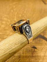 خاتم عقيق أصفر عثماني يدوي الصنع للنساء - مجوهرات تركية من الفضة الإسترلينية 925 هدية