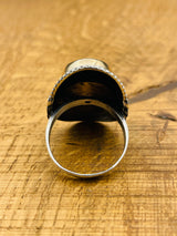 خاتم فضة استرلينية بلون أخضر بارايبا النابض بالحياة - مجوهرات بيان يدوية الصنع على الطراز العثماني