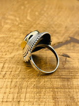 خاتم فضة استرليني 925 مرصع بأحجار الياقوت الأزرق العثماني المصنوع يدوياً بشكل رائع