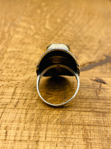 خاتم فضة استرليني 925 مرصع بأحجار الياقوت الأزرق العثماني المصنوع يدوياً بشكل رائع