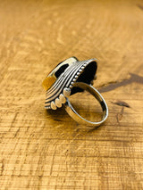 خاتم نسائي كبير بيضاوي من الفضة الإسترلينية 925 مع حجر ياقوت أحمر مستوحى من الطراز العثماني