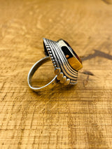 خاتم نسائي كبير بيضاوي من الفضة الإسترلينية 925 مع حجر ياقوت أحمر مستوحى من الطراز العثماني