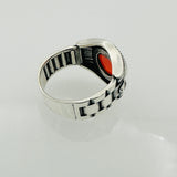 Men's Aquamarine Square Silver Ring