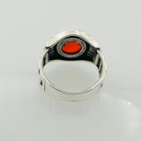 Men's Aquamarine Square Silver Ring